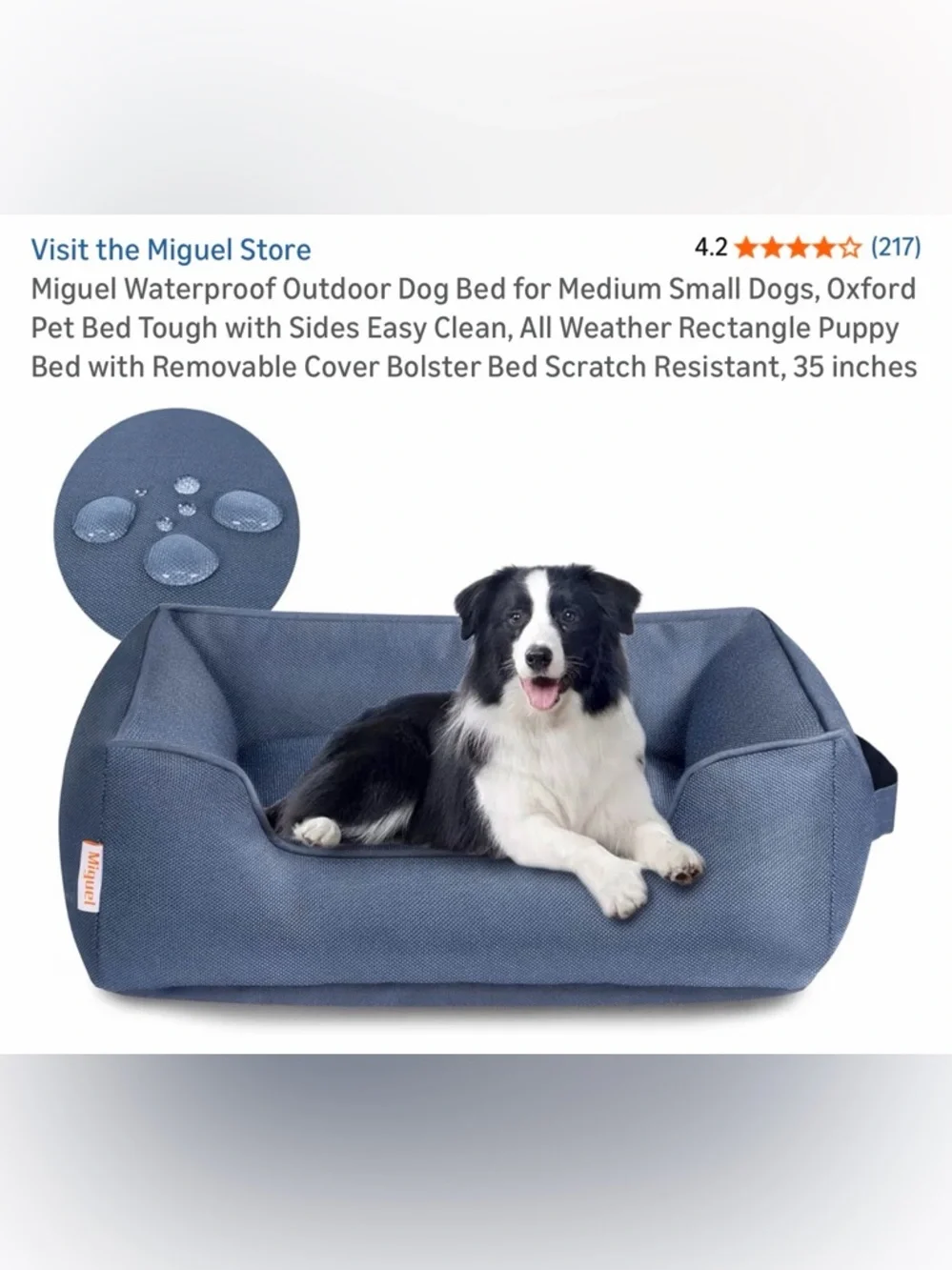 Waterproof Outdoor Dog Bed - Denim Blue